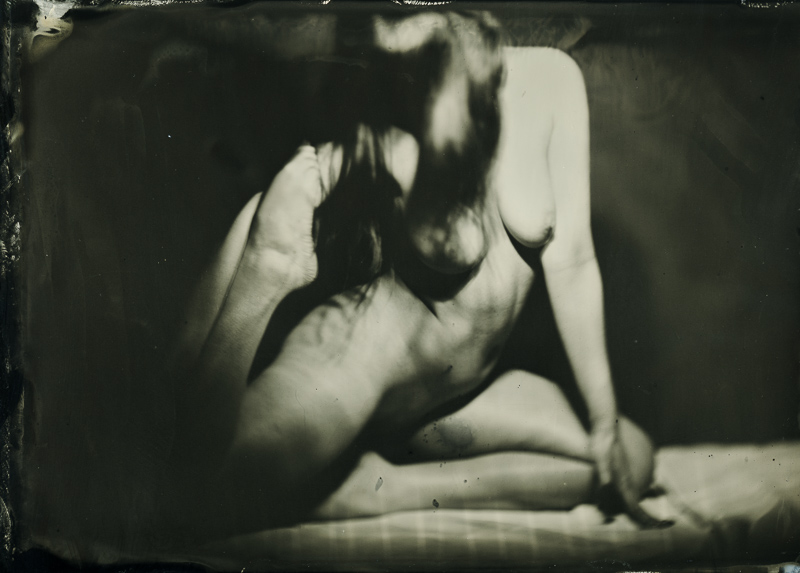 art nude done in wet plate collodion tintype